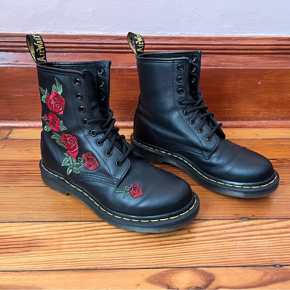 Dr. Martens 1460 Vonda Floral Leather Lace-Up Boots